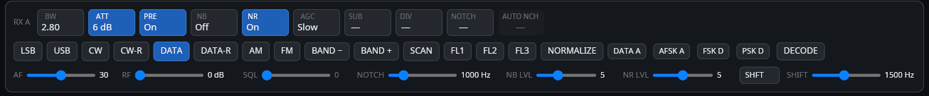 DATA mode layout